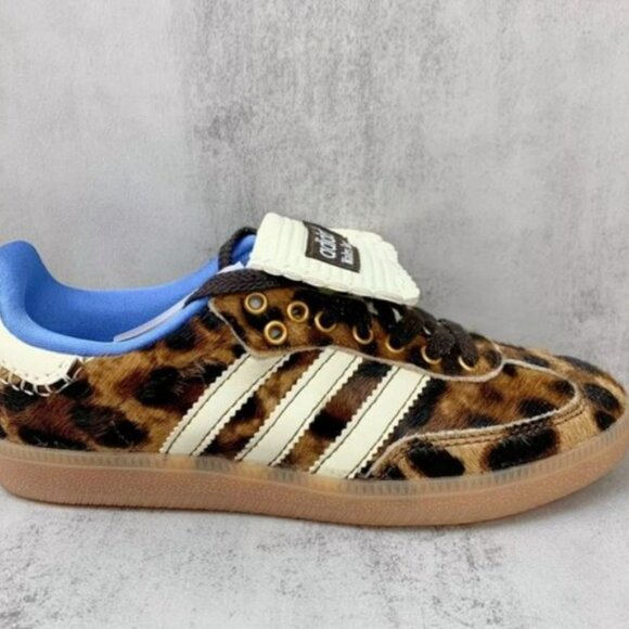 New Adidas x Wales Bonner Samba Pony Leopard Print Women's Sneaker - Picture 5 of 9
